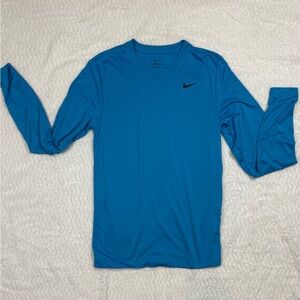 Nike Men's DRI-FIT Vibrant Blue Long Sleeve Tee